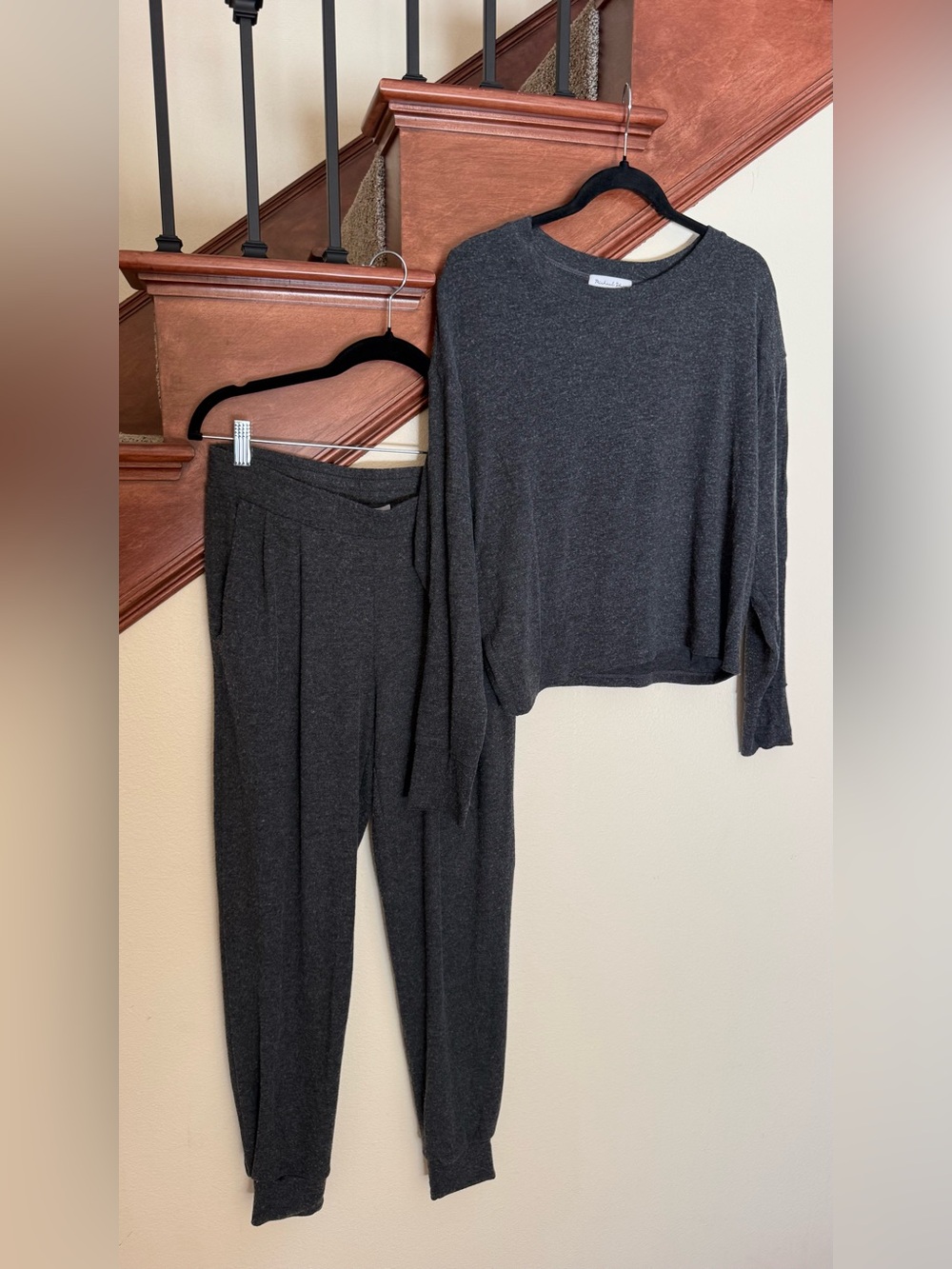 Michael Stars Charcoal Gray Knit Jogger Set